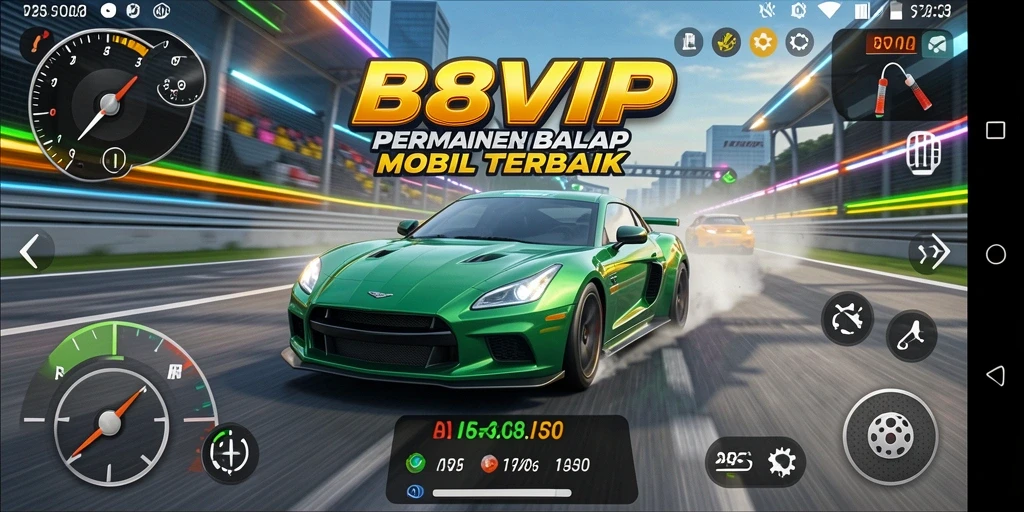 Tampilan menarik dari gameplay balap B8VIP yang mendebarkan.