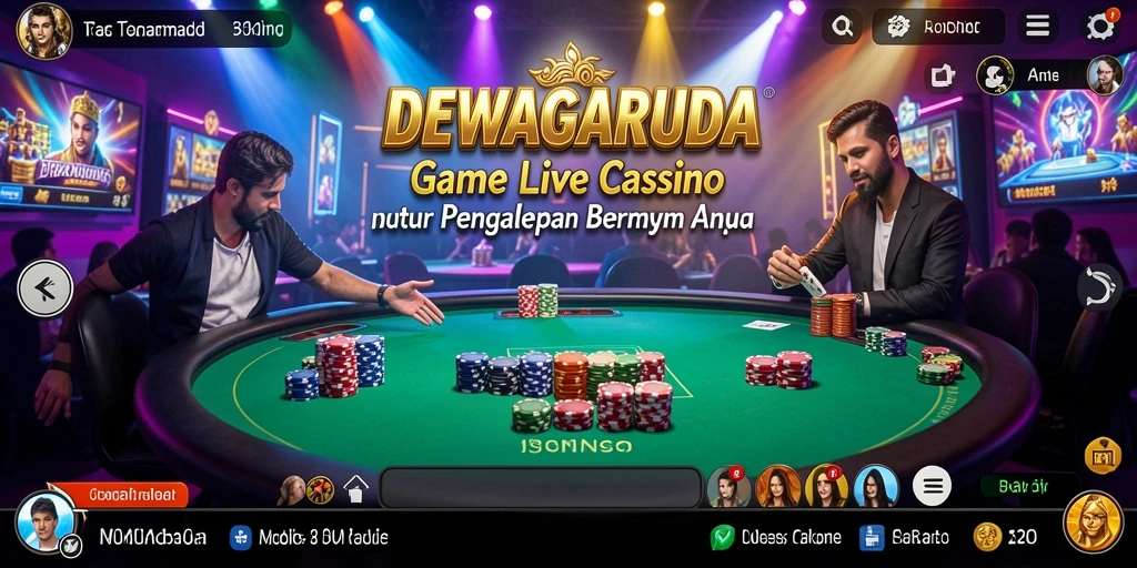 Tampilan antarmuka DEWAGARUDA yang modern dan interaktif saat permainan Live Casino.