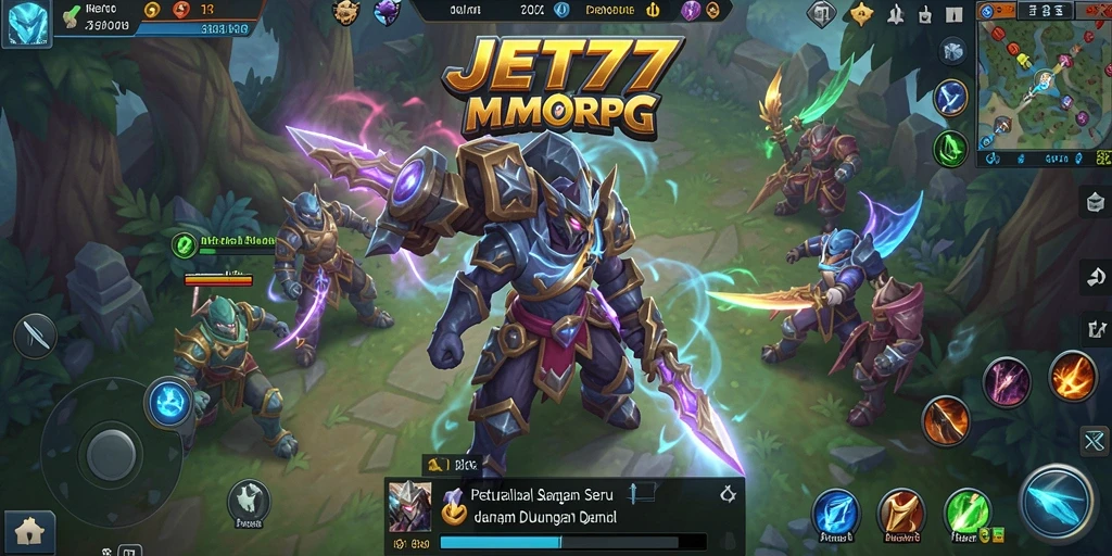 Screenshot JET77 menampilkan aksi pertempuran yang mendebarkan dalam dunia MMORPG.