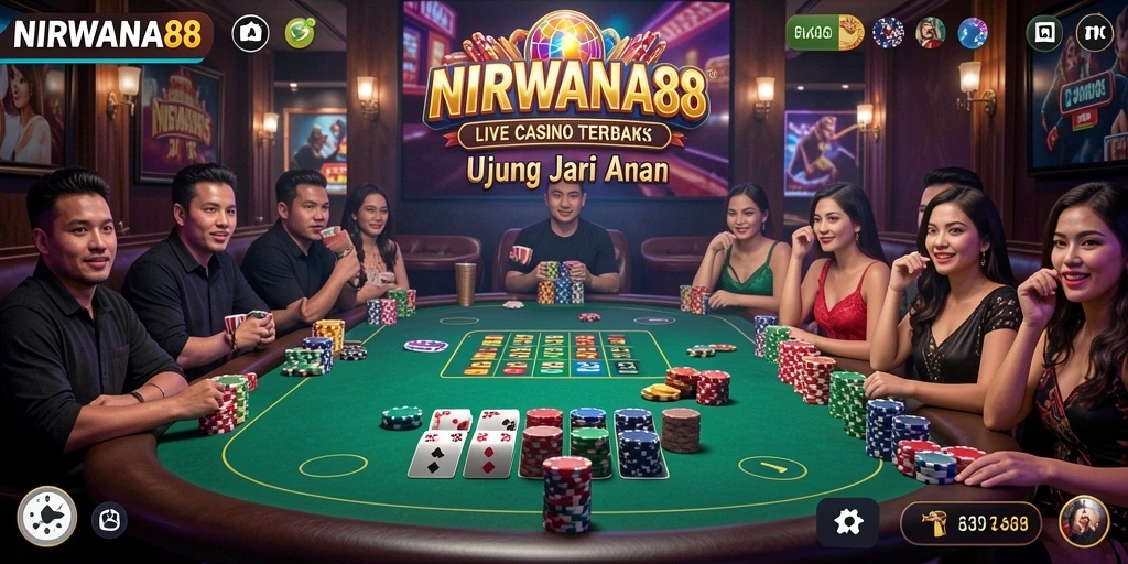 Tampilan permainan Live Casino NIRWANA88 yang memukau.
