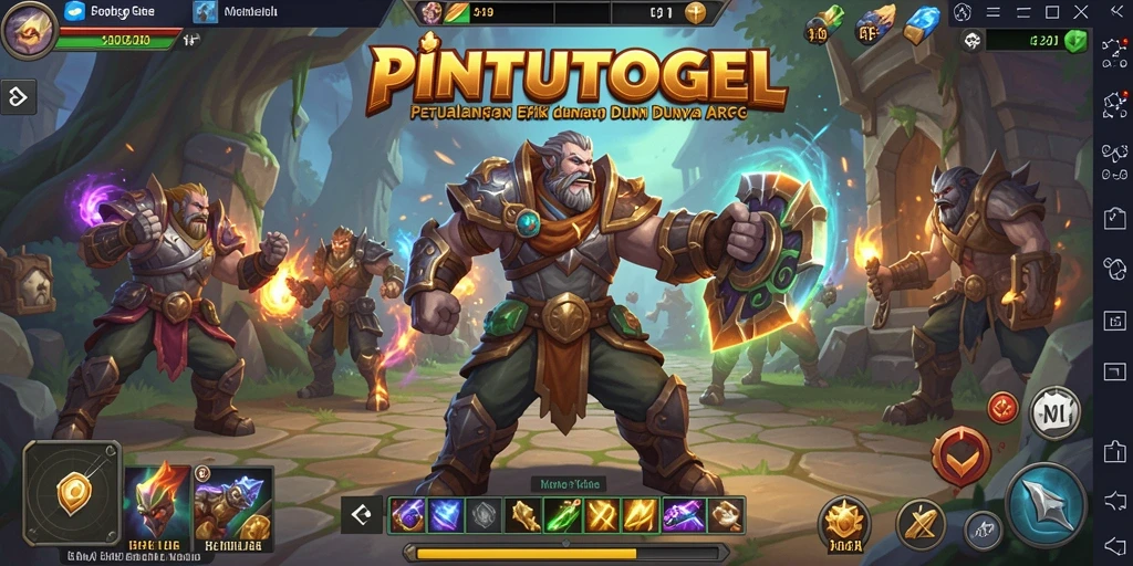 Screenshot gameplay PINTUTOGEL yang menunjukkan pertarungan seru ARPG.