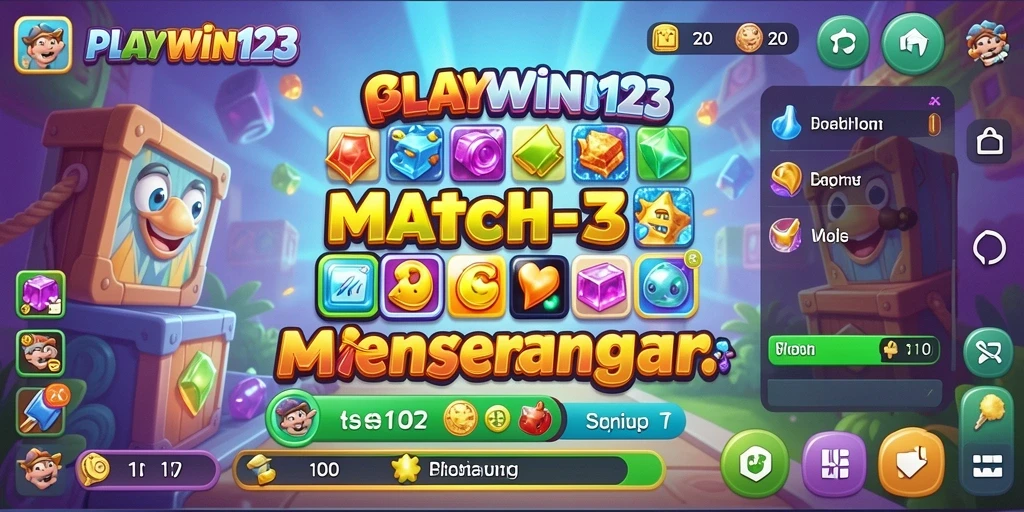 Screenshot gameplay PLAYWIN123 menampilkan aksi mencocokkan item yang seru.