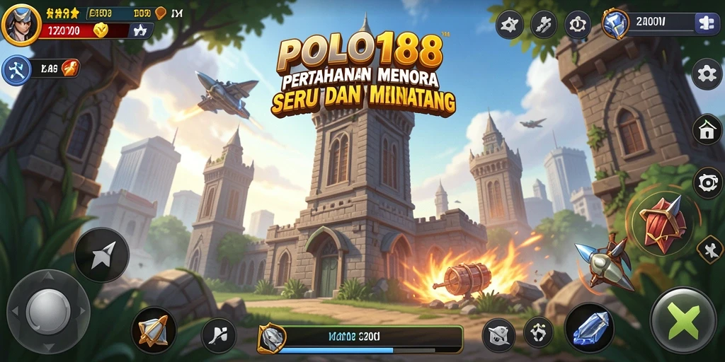 Gameplay seru dalam <strong>POLO188</strong> menunjukkan strategi menara yang dinamis.