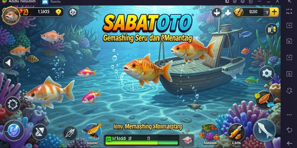 Screenshot gameplay <strong>SABATOTO</strong> yang menampilkan momen memancing yang mendebarkan.