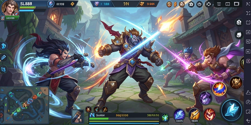Tangkapan layar gameplay menarik SL888 dalam mode MOBA.