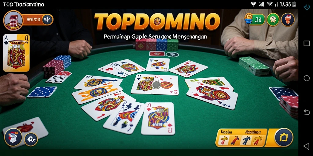 Tangkapan layar dari gameplay seru TOPDOMINO di Gaple.